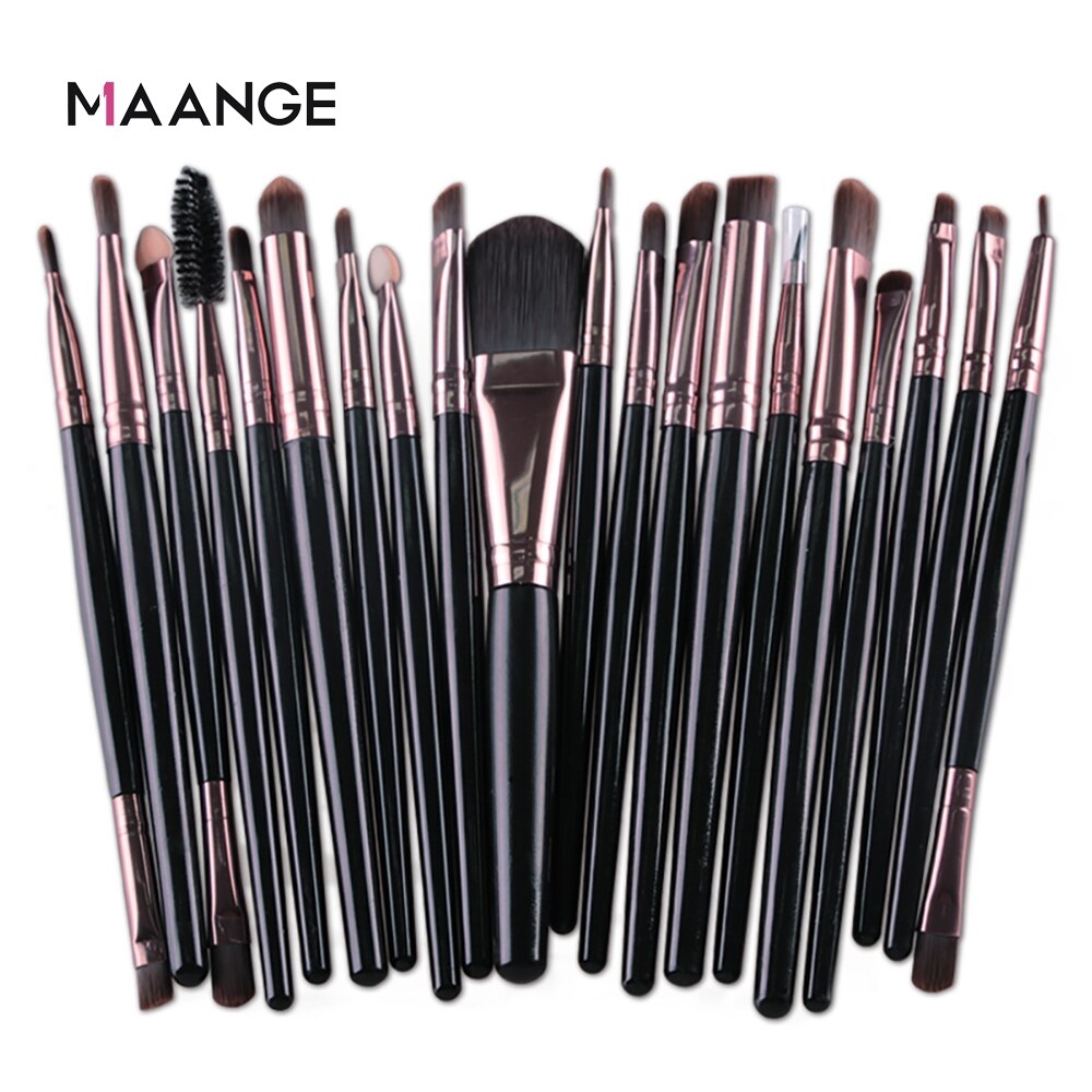 [Beauty Makeup]Maange 6/15/20 chiếc Bộ cọ trang điểm phấn mắt pha trộn phấn nền lông mày má hồng hai đầu cọ Trang điểm làm đẹp Bộ đồ dùng