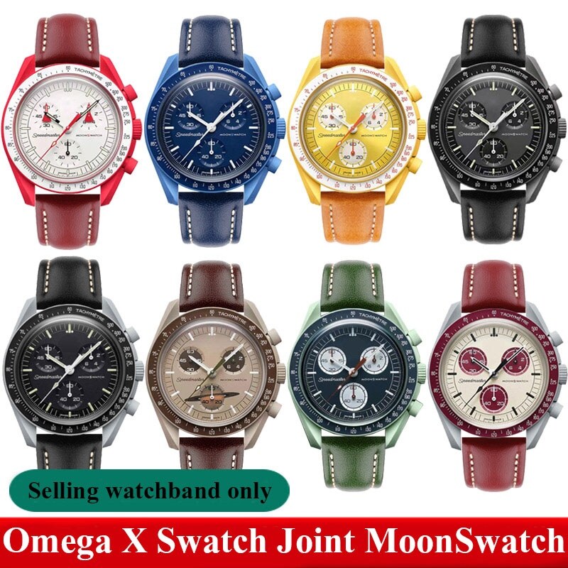[Hot qpozlkwrghsh 643] cho Omega x swatch Doanh moonswatch Đồng mang nhãn hiệu da thật phong cách cổ điển Dây đeo nam nữ hành tinh đồng hồ cổ điển dây đeo vòng tay 20mm