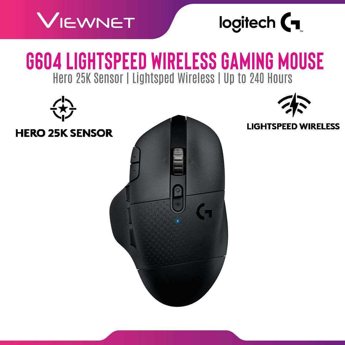 Logitech G604 Lightspeed Wireless Gaming Mouse with Hero 25K Sensor, 15 Programmable Controls, Dual Connectivity with Lightspeed, Up To 240 Hours