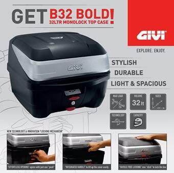 GIVI Box B32 Bold - 32Litre Monolock Topcase, B32 BOLD
