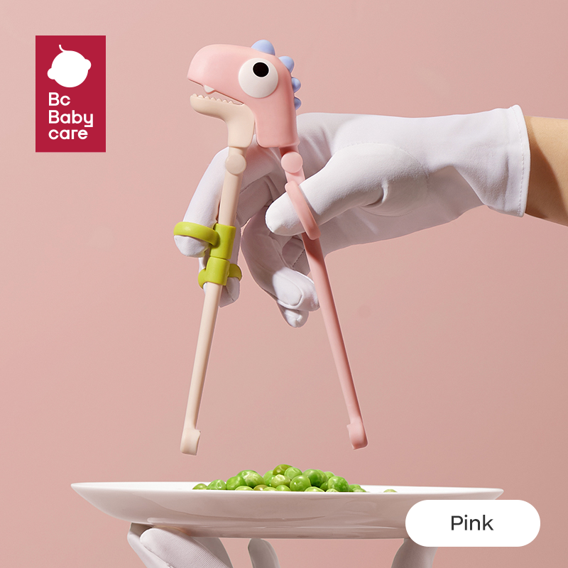 Bc Babycare Kids Training Chopsticks with Silicone Rings Non-Slip Right-handed Utensil Chopsticks Helper For Beginners 2Y+