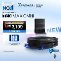 [NEW 2026] ECOVACS DEEBOT T80 Max Omni Robot Vacuum Cleaner | 40000 Pa Suction | OZMO ROLER ™Mop | 100°C Hot Water Washing & 45°C Hot Air Dry | 95mm Ultra-Slim | Anti Hair Tangle | Extreme Edge Cleaning [2 Years Warranty]