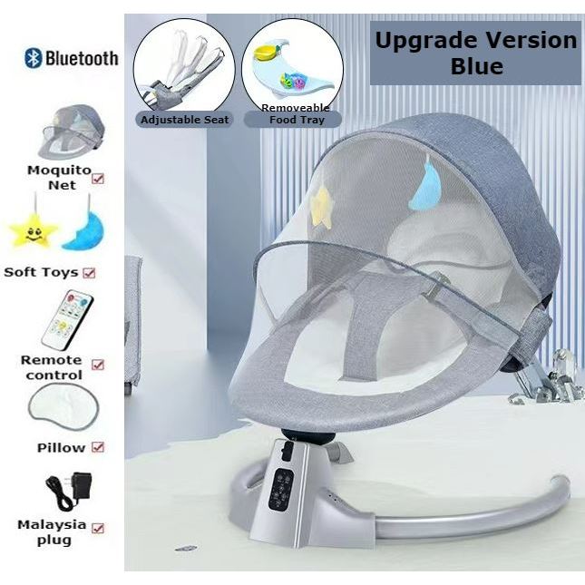 Ready Stock Portable Auto Swing Baby Bouncer New born Cradle Automatic Electric Leaf sensor swing chair Baby Bouncer