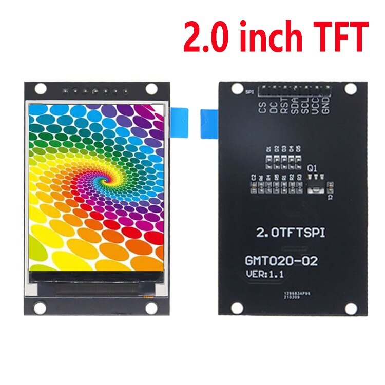 Tft display 2.0 inch oled lcd drive ic st7789v 240rgbx320 dot-matrix spi interface for arduio full color lcd display module