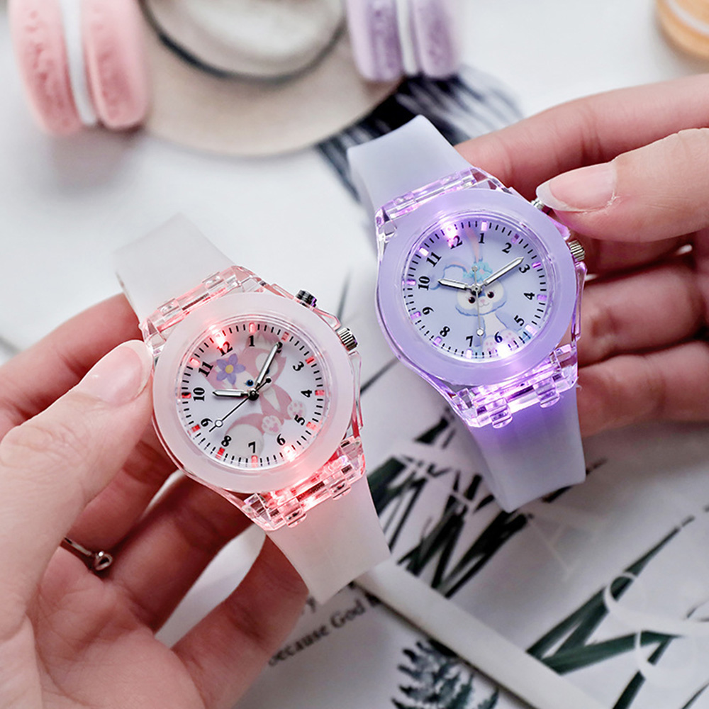 Đồng hồ trẻ em phát sáng stellalou linabell đồng hồ trẻ em có đèn flash cho bé gái đồng hồ trẻ em bé trai dây silicon có đồng hồ phát sáng