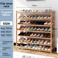 Bamboo Shoes Rack Organizer Shoe Rack Rak Kasut Kayu 5/6/7 Layers Shoe Rack Outdoor Shoe Rack Cabinet 鞋架