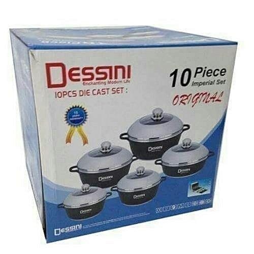 DESSINI Periuk 10pcs Italy Cooking Granite Set