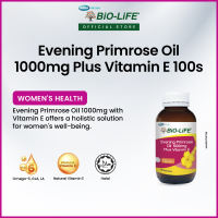 BiO-LiFE Evening Primrose Oil 1000mg & Vitamin E 100 capsules (EXPIRY DATE AUG 2027)