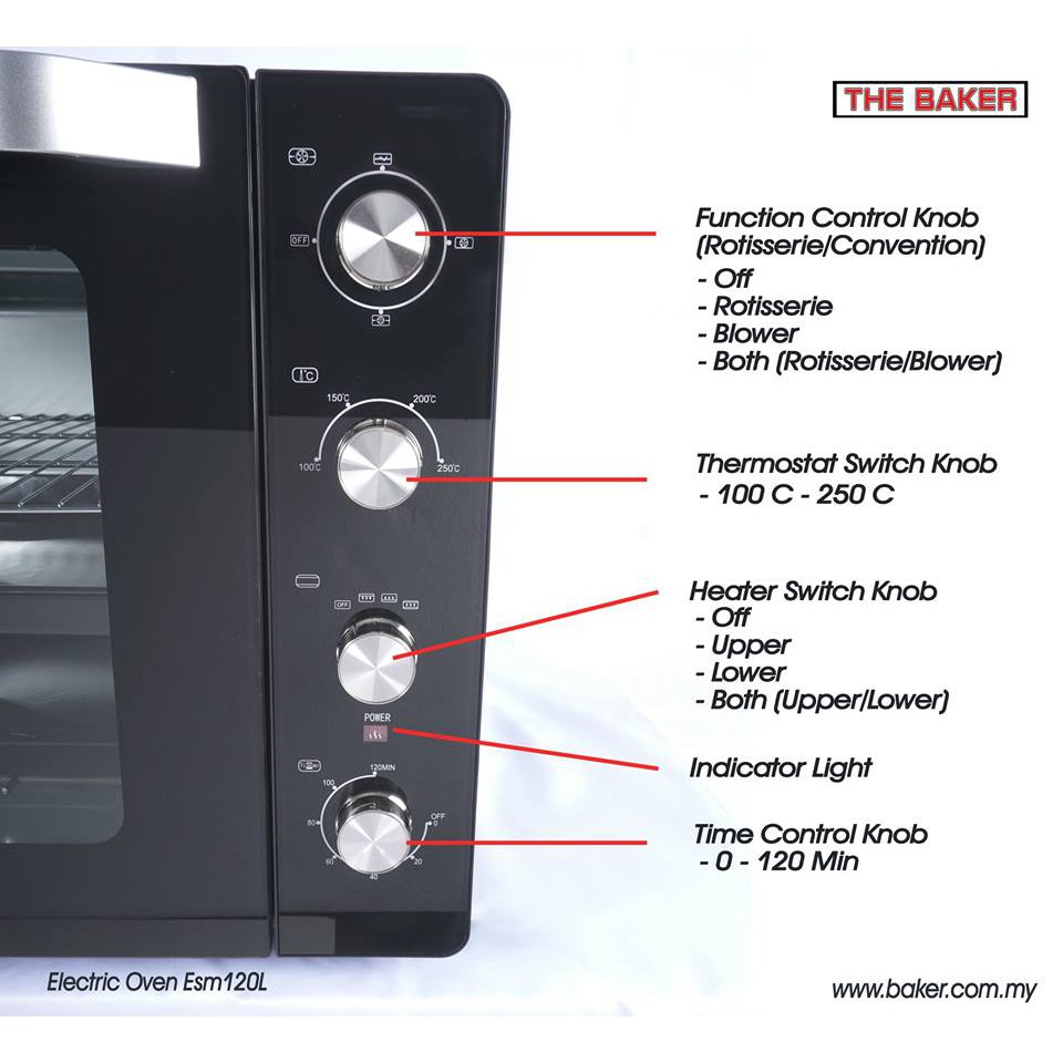 The Baker Electric Oven Esm 120li Black New Pgmall