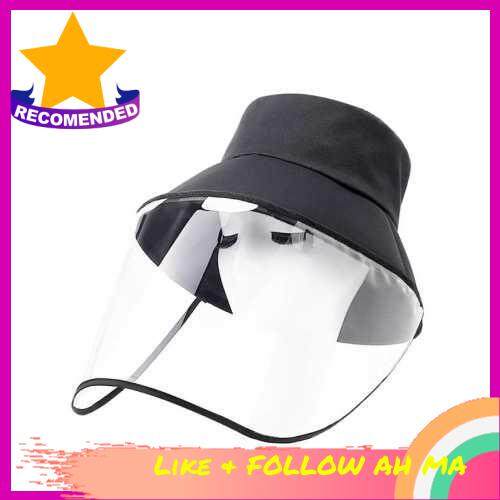 Best Selling Detachable Face Shield Outdoor Protective Bucket Hat (Black)