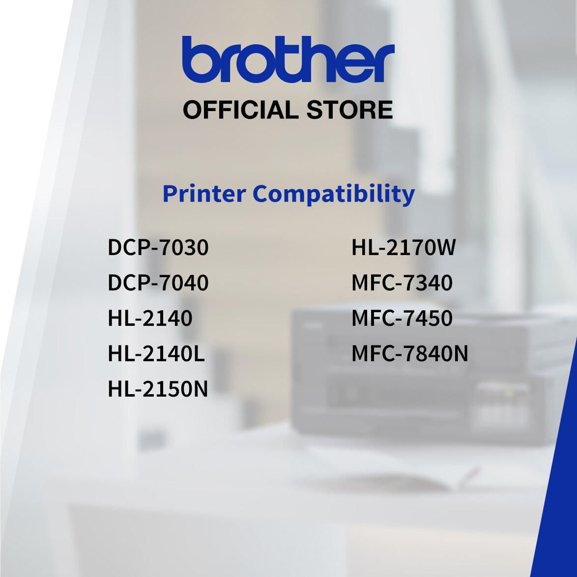 Brother TN-2150 Original Monochrome Toner Cartridge, Black, for HL-2140L, HL-2150N, HL-2170W, DCP-7030, DCP-7040, MFC-7340, MFC-7450, MFC-7840N