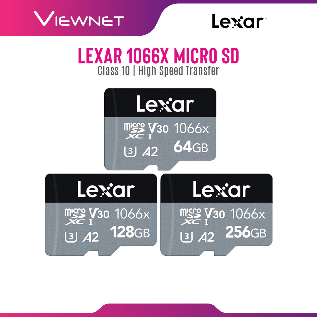 Lexar 1066x Micro SD Memory Card with High-speed Performance, 4K Video Capture, Support Action Cam, Drone and Smartphone