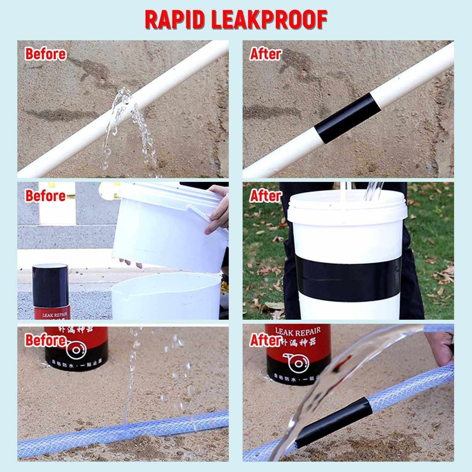 Waterproof Duct Tape Patch Seal Repair and Leak Shield Tape Water