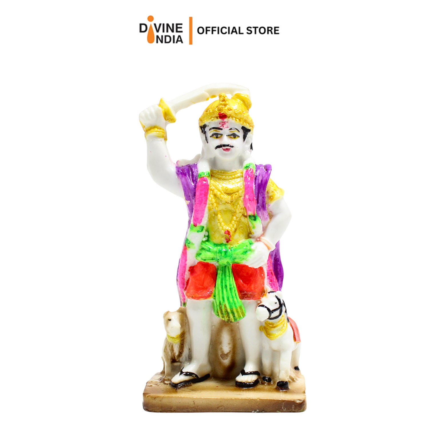 Madurai Veeran By Resin for Pooja Gift Showpiece Vastu Home Decor Car | Madurai Veeran Sillai