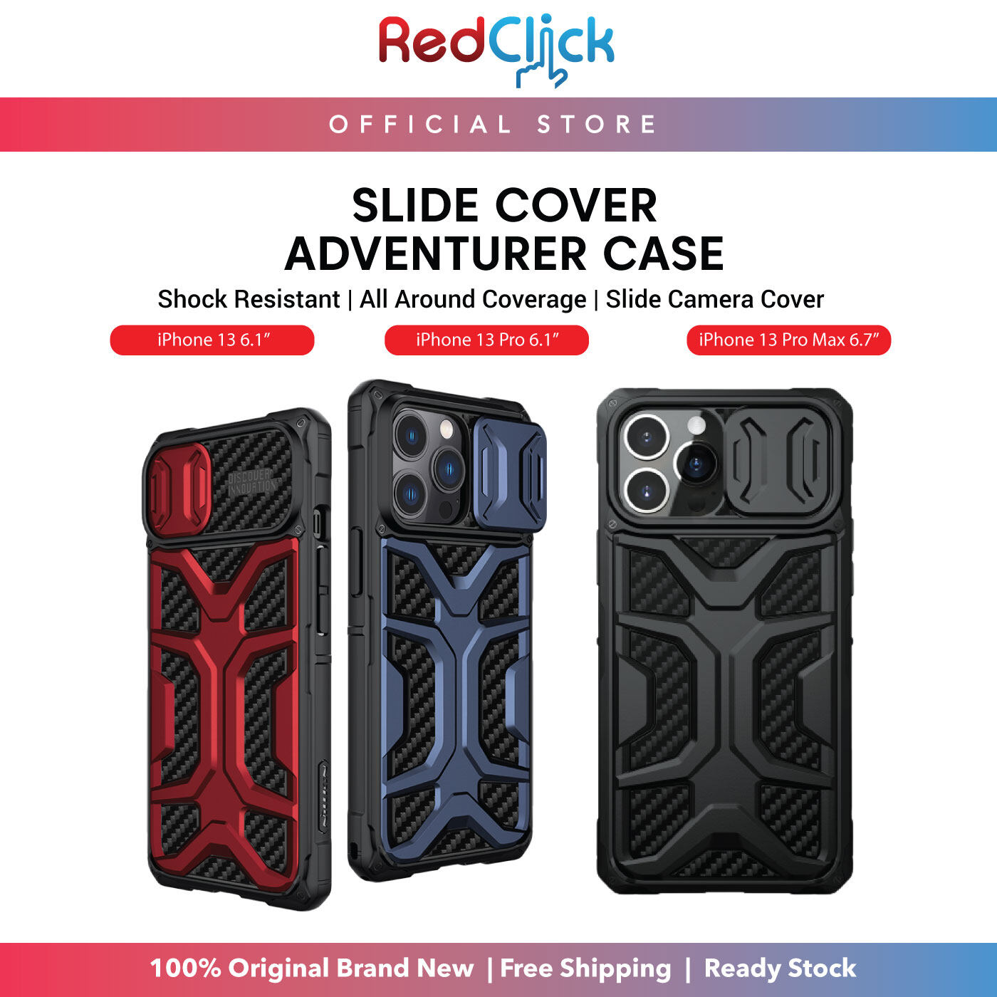 Nillkin Adventurer Case for  iPh 13 /13 Pro /13 Pro Max Slide Cover Full Protection Shock-Resistant Back Case