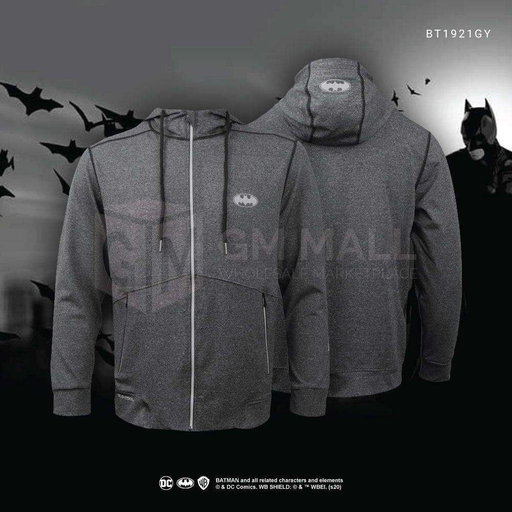 BATMAN DC Exclusive Sport Grey Zip Jacket - UNISEX Casual Long Gym Jogging Running Sleeve Jacket Sports Hooded Tops [SM1921GY]