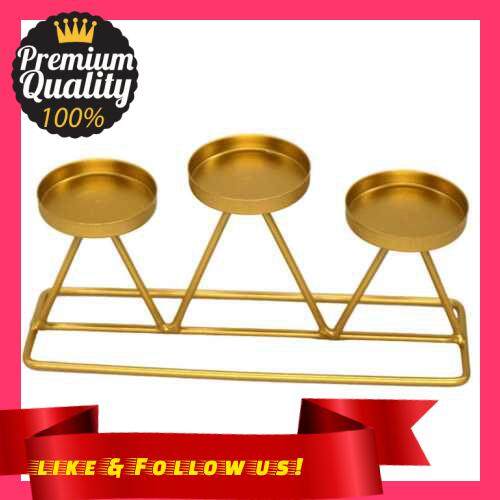 People\'s Choice Three Heads Candlestick Display Romantic Home Party Wedding Decor Gift (Gold)
