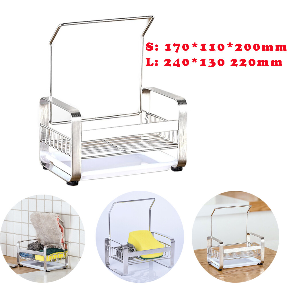 Kệ bồn rửa vòi nước miếng bọt biển lớn chủ, bồn rửa nhà bếp caddy làm sạch bàn chải xà phòng tổ chức giá, với khay cống