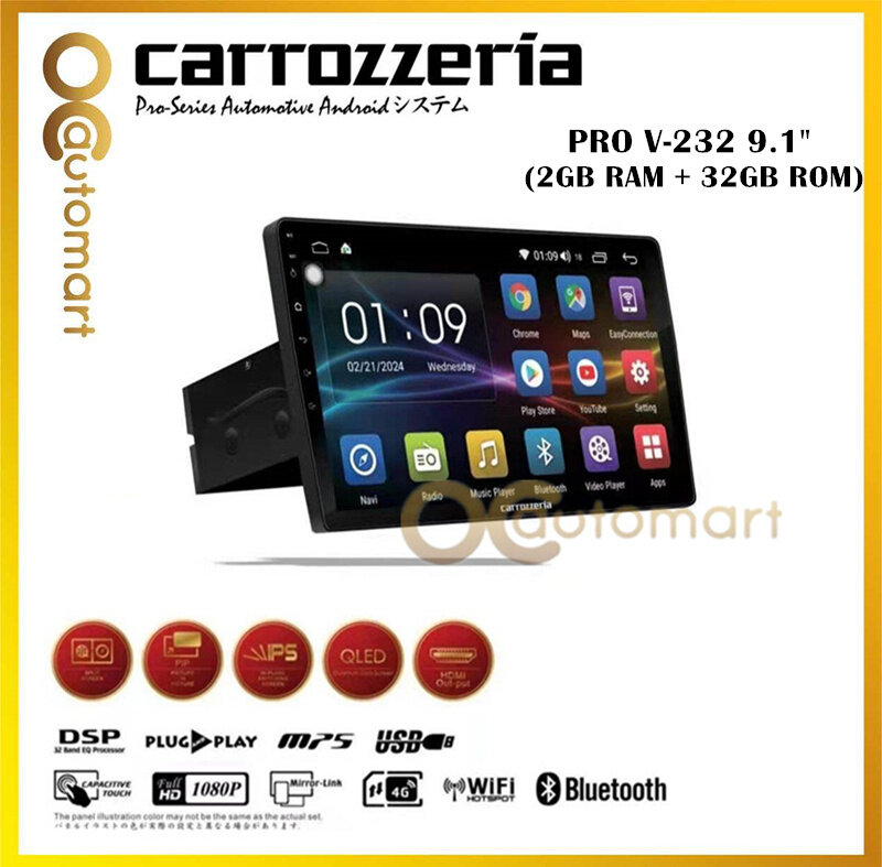Carrozzeria 9 inch / 10inch Android Player Pro Series V232 9 10 DSP IPS 2+32G