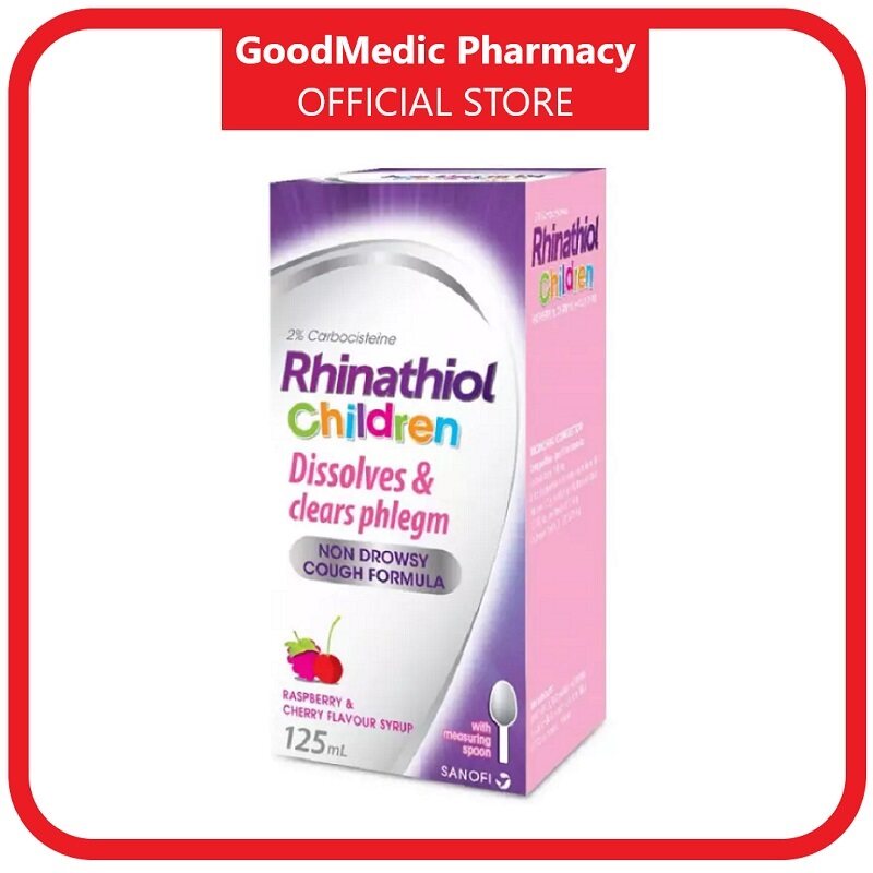 Rhinathiol Children Syrup 125ml Dissolve & Clears Phlegm (Rasberry & Cherry Flavour Sy)