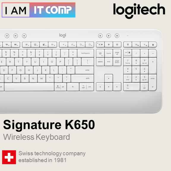 Logitech Signature K650 Wireless Keyboard with Palm Rest type in comfort