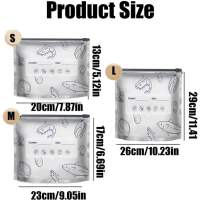 【Local stock】30pcs Reusable Aluminum Foil Ziplock Fresh keeping Bag Safe Sealable Large Capacity Freezer Bag with Write Labels Refrigerator Storage Bag for Veggies Fruit Meat Aitemay