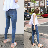 CLE Alisa.Sonya High quality Chic pencil trousers for women ninth high waist slim elastic skinny denim jeans black  pants