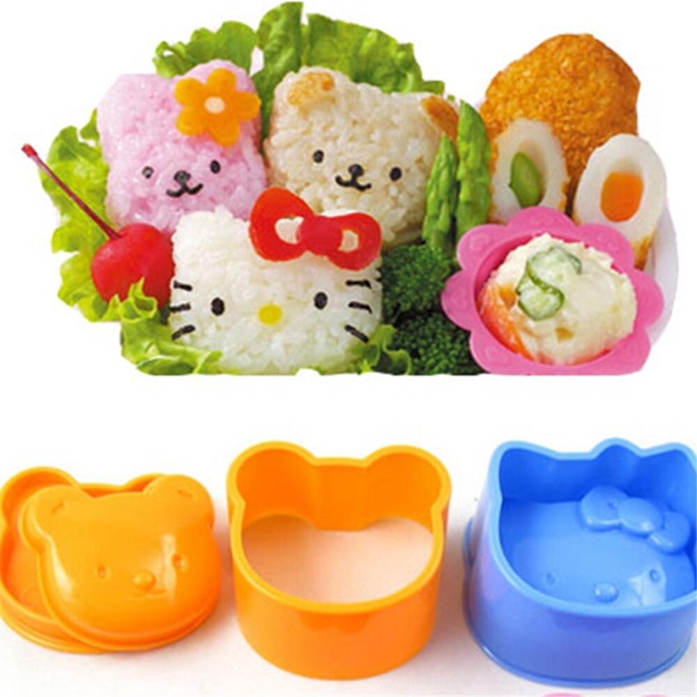 Cái/bộ 3 Khuôn Cơm Sushi Nori Hoạt Hình Dễ Thương Trang Trí Nội Thất Bento Baking Khuôn Tự Làm Công Cụ Nhà Bếp