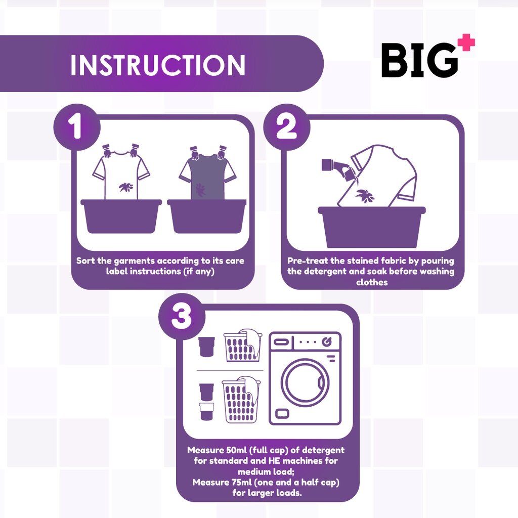 BIG+ Laundry Detergent 2000ml Super Cleaning Biodegradable Enzyme Tough