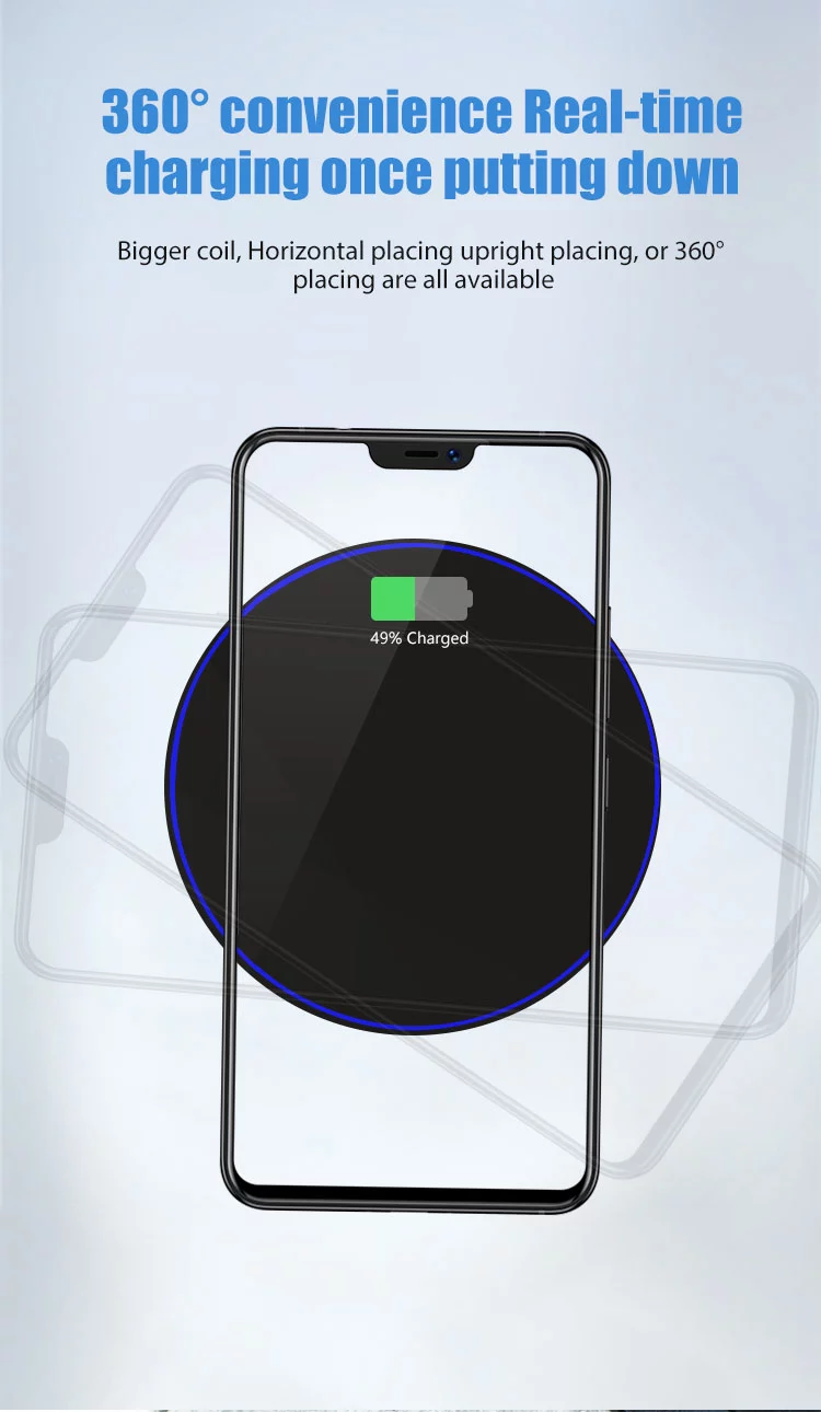 Original KhanzTech10W - 20W QI Wireless Charger Slim Pad Portable Fast Charging for All Mobile Phones