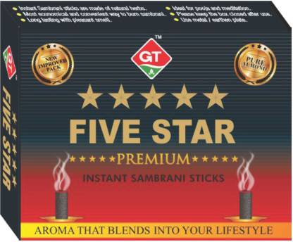 GT Five star premium natural pure dhoop sambrani 1 unit (1 unit contain 10 pcs dhoop sambrani)