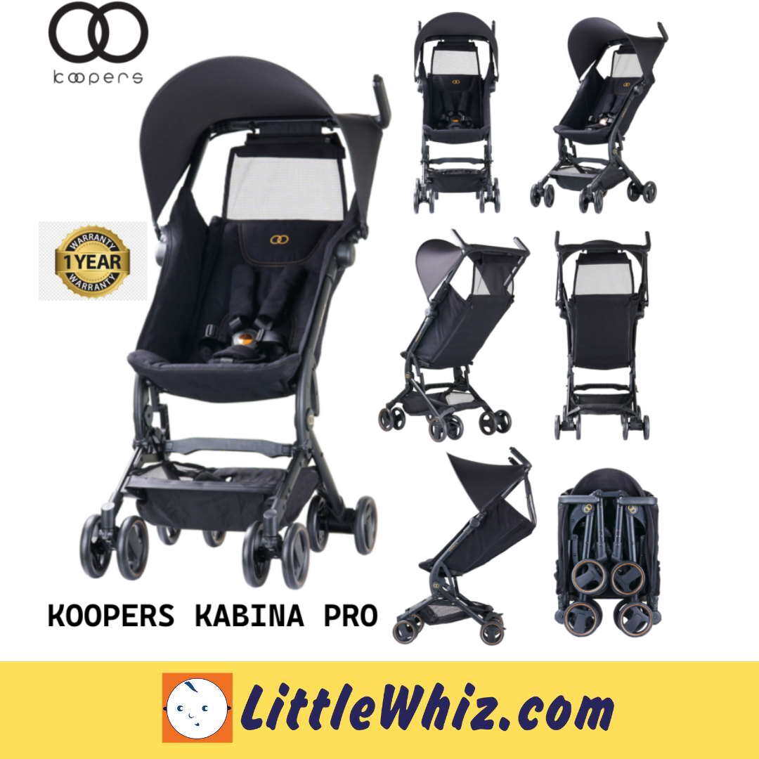 Koopers: Kabina Pro Stroller | Black Gold | Compact Stroller | Cabin Size