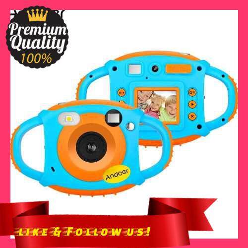 People\'s Choice Andoer WiFi Kids Children Creative Camera 5MP 1080P HD Shockproof Digital Camera Mini Video Camcorder 1.77 Inch Color LCD Display WiFi Real-time Share Special Photo Effects Front & Rear Dual Camera Lens Anti-drop Design (Light Blue)
