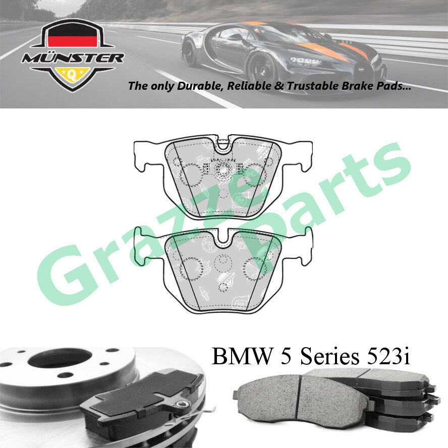 Münster Disc Brake Pad Rear for BMW 5 Series E60 E61 523i 2.5 3.0 2007-2010 M53B30A 530i 3.0 2004-07
