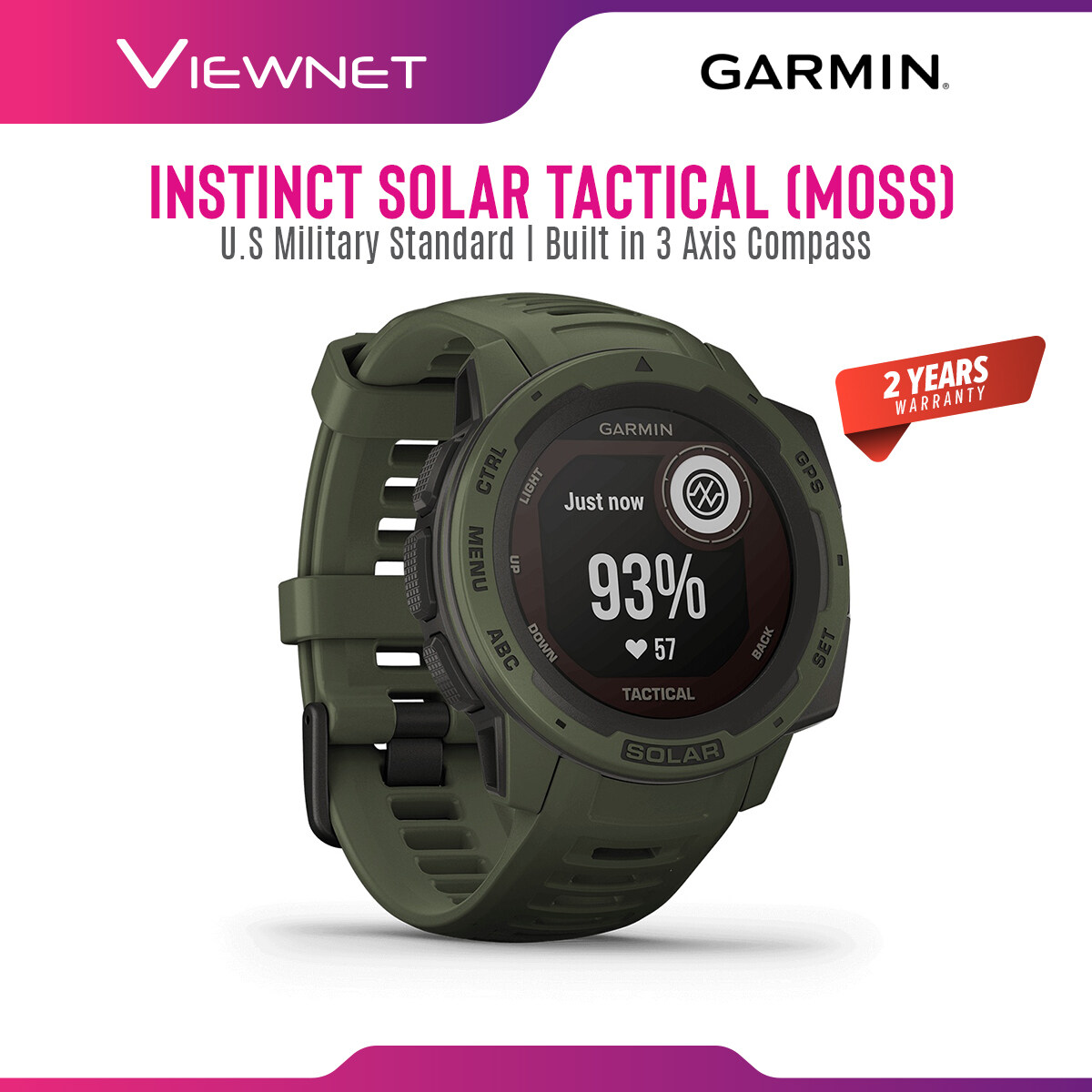 (New 2020) Garmin Instinct Solar, Tactical Edition, RUGGED OUTDOOR GPS SMARTWATCH
