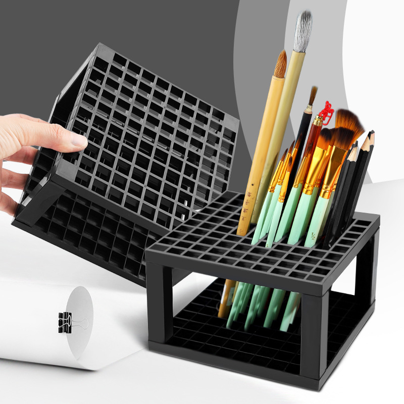 96 Holes Portable Plastic Pencil Brush Holder Desk Stand Organizer For Pen Paint Colored Markers Art Supply 水彩美术画笔收纳笔架