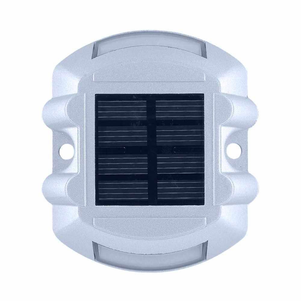 Solar Deck Lights 6-LED Driveway Light Aluminum Waterproof Path Road ...