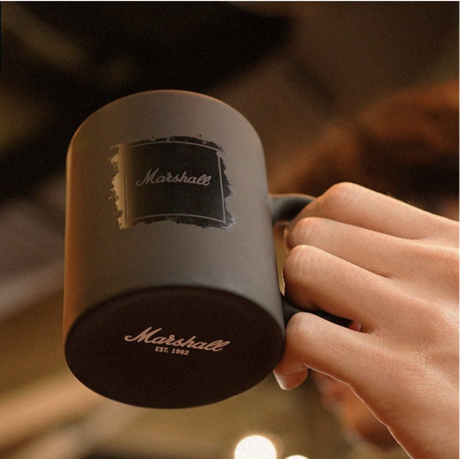 Marshall Coffee Mug | Sand-Blasted Texture Look | 325ml ith Marshall Logo | 100% Ceramic