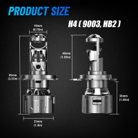 Novsight N94 RHD Projector Lens LED Car Headlight Bulb 9005(HB3) 9006(HB4) H4 H7 H11 LED Light for Car High/Low Beam Fog Light 120W 22000LM 6500K Super Bright Plug&Play 2PCS