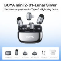 BOYA mini 2 Wireless Lavalier Microphone Original AI Noise Cancelling  Microphone iP Android PC Silver
