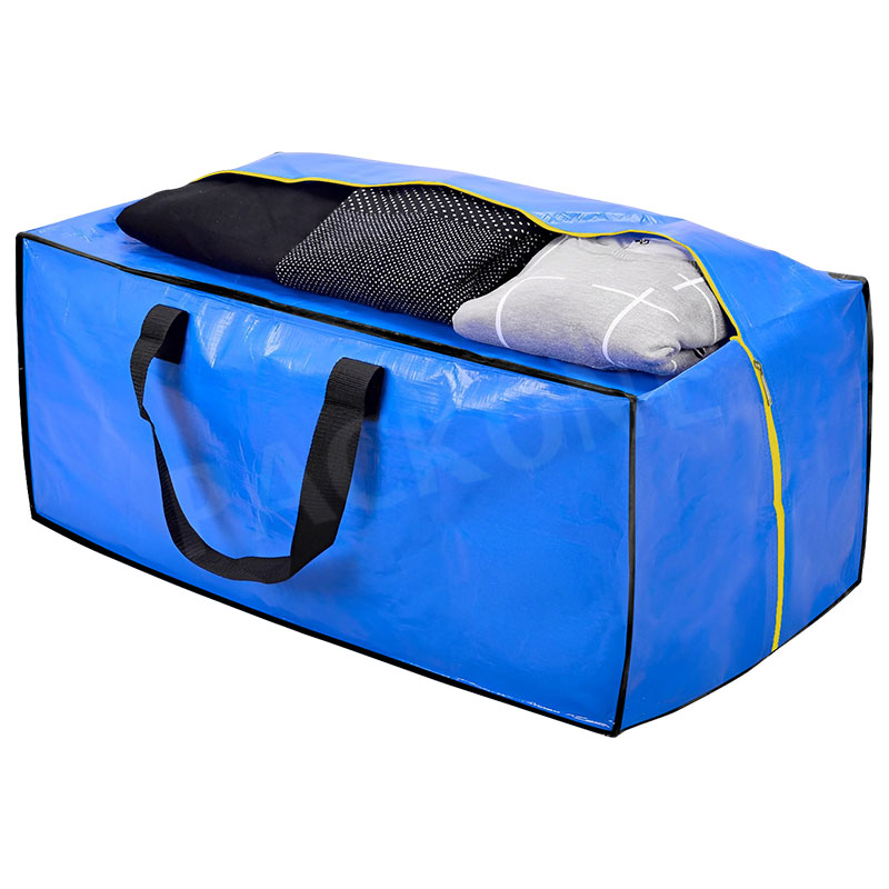 PACKONE Beg Besar 86L Extra Large Moving Bag With Strong Zippers Blue Storage Bag For Clothes Moving Traveling
