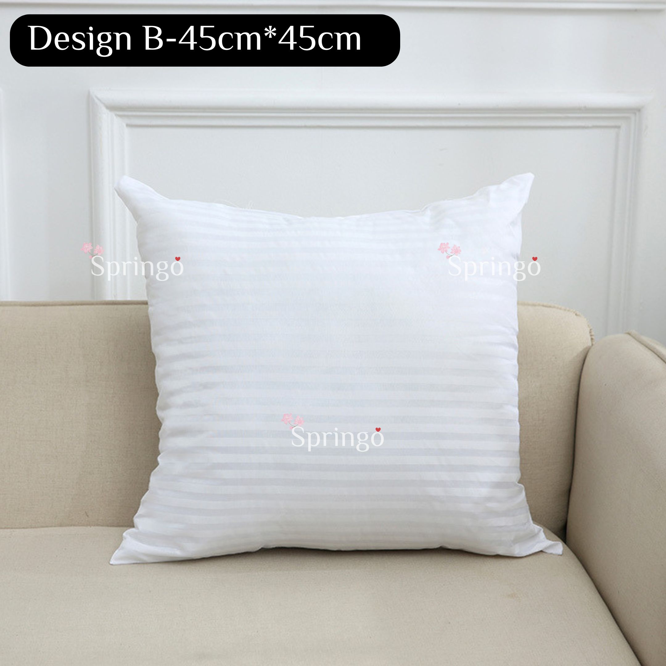 SPRINGO 45cm/40cm Hotel Hollow Fill Inner Cushion Throw Square Home Pillow Bantal Sofa Pillow Square Pillow SP
