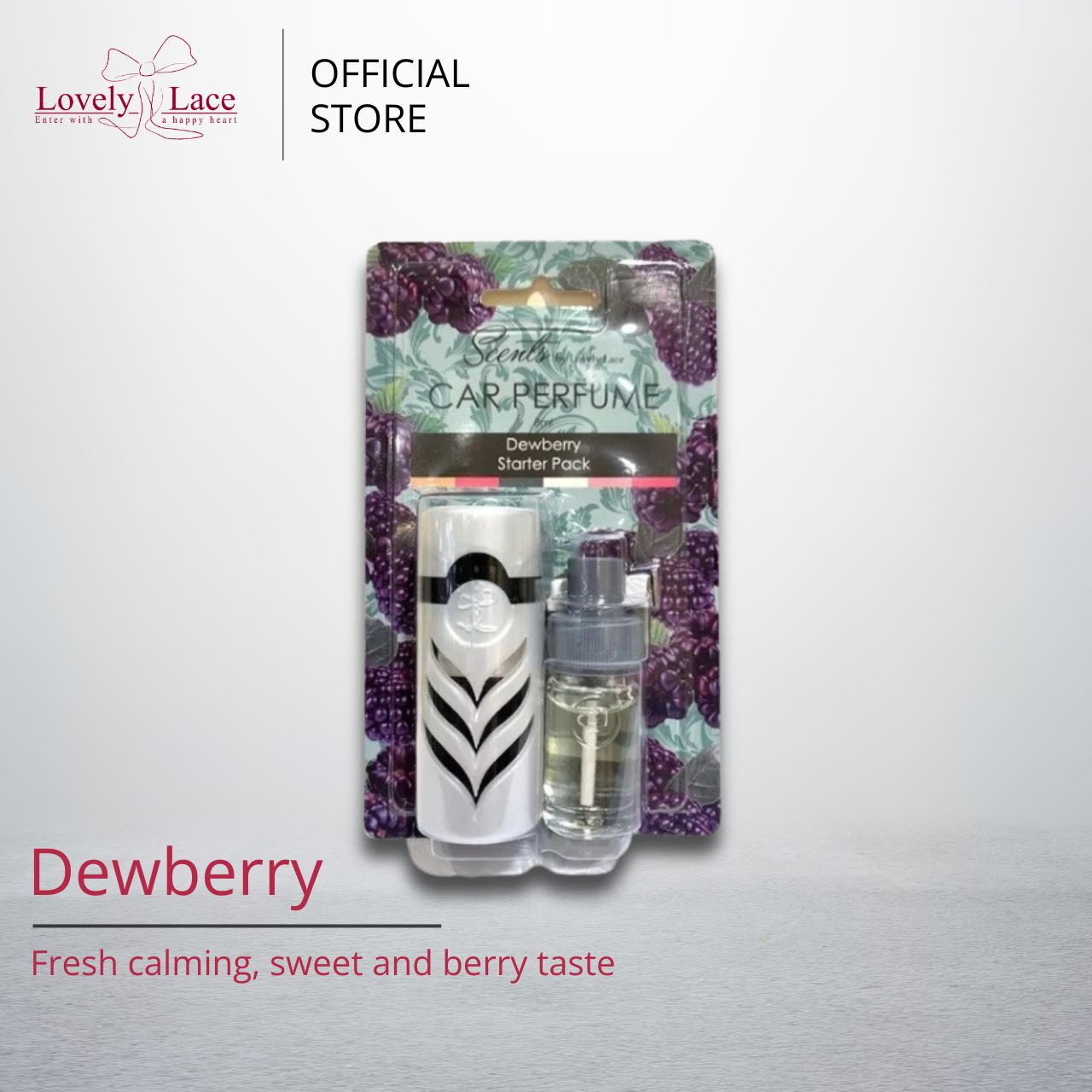 Lovely Lace Classic Car Perfume (8ml) With Clip. Starter Pack Holder and Refill.