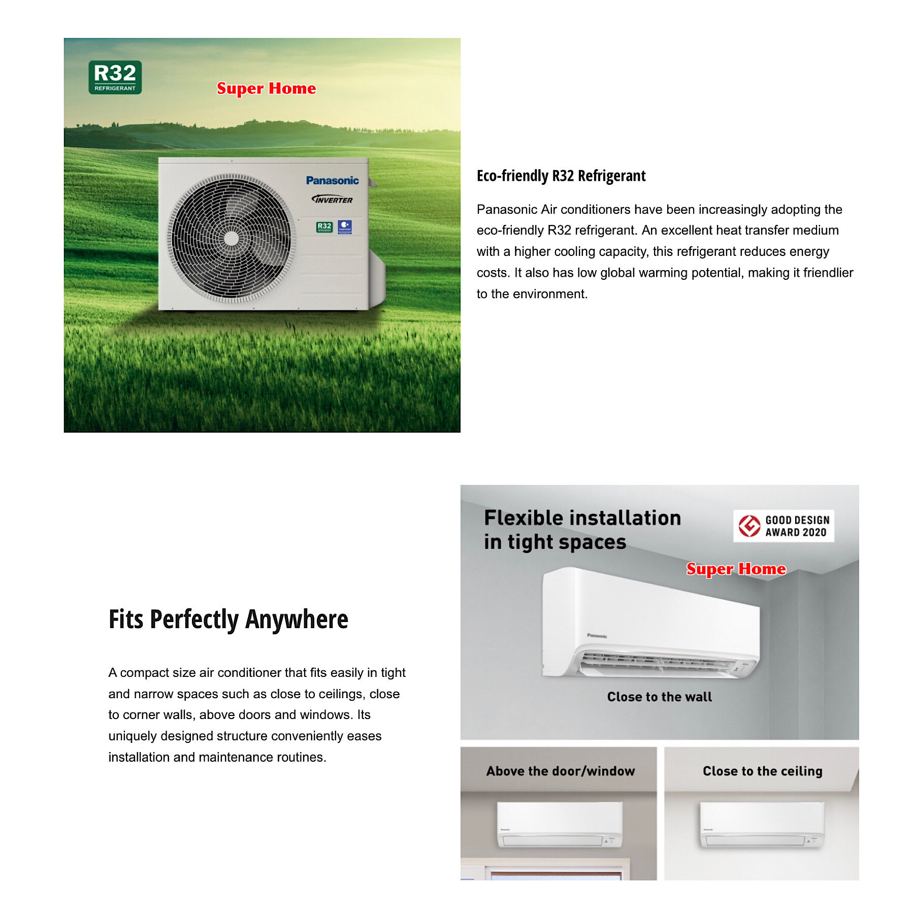 Panasonic 3.0hp XDeluxe Inverter Aircond CSXPU28XKH & CUXPU28XKH 3.0hp Smart Control R32