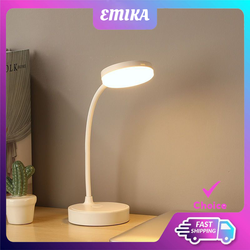 Emika Choice USB LED Eye Protection Table Lamp for Reading with Round Base Adjustable Foldable