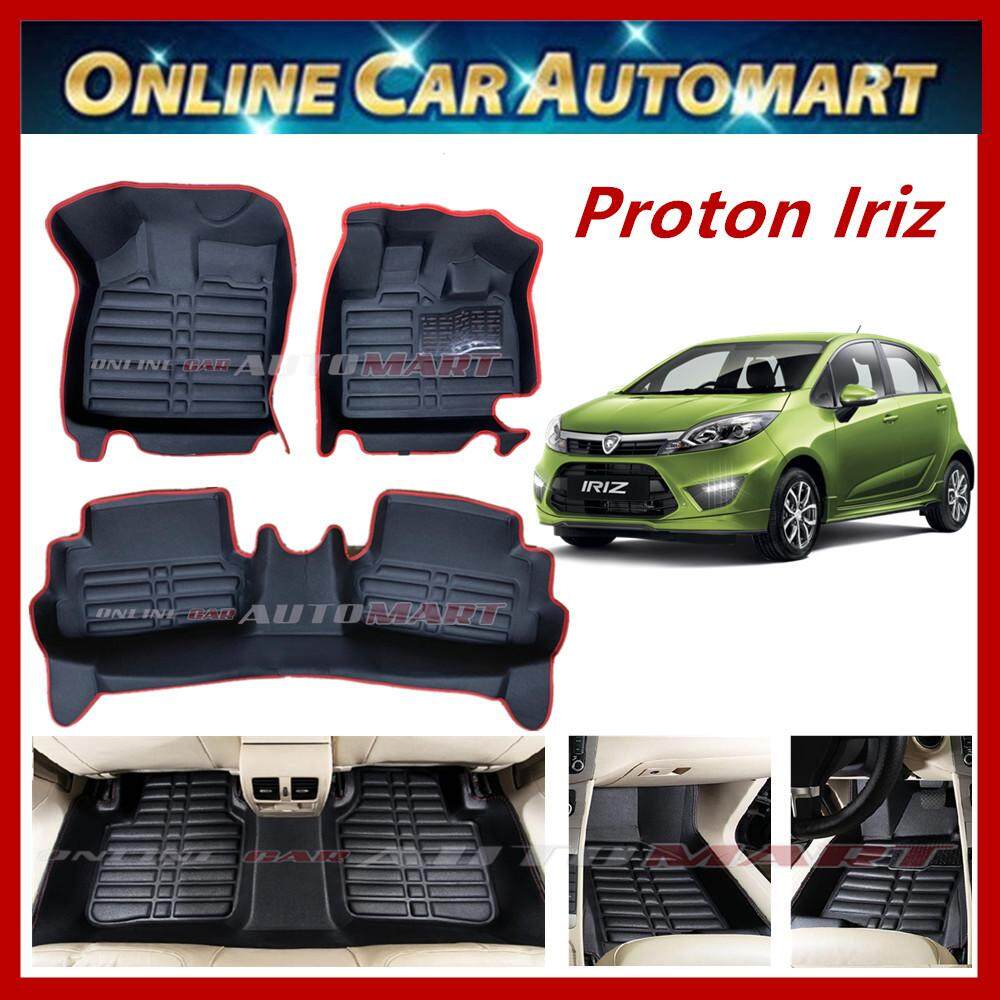 Proton Iriz(P2-30A)(2014-Present)(5D OEM car floor mat/ carpet Anti Slip (Blk/Red) (5 Seater)