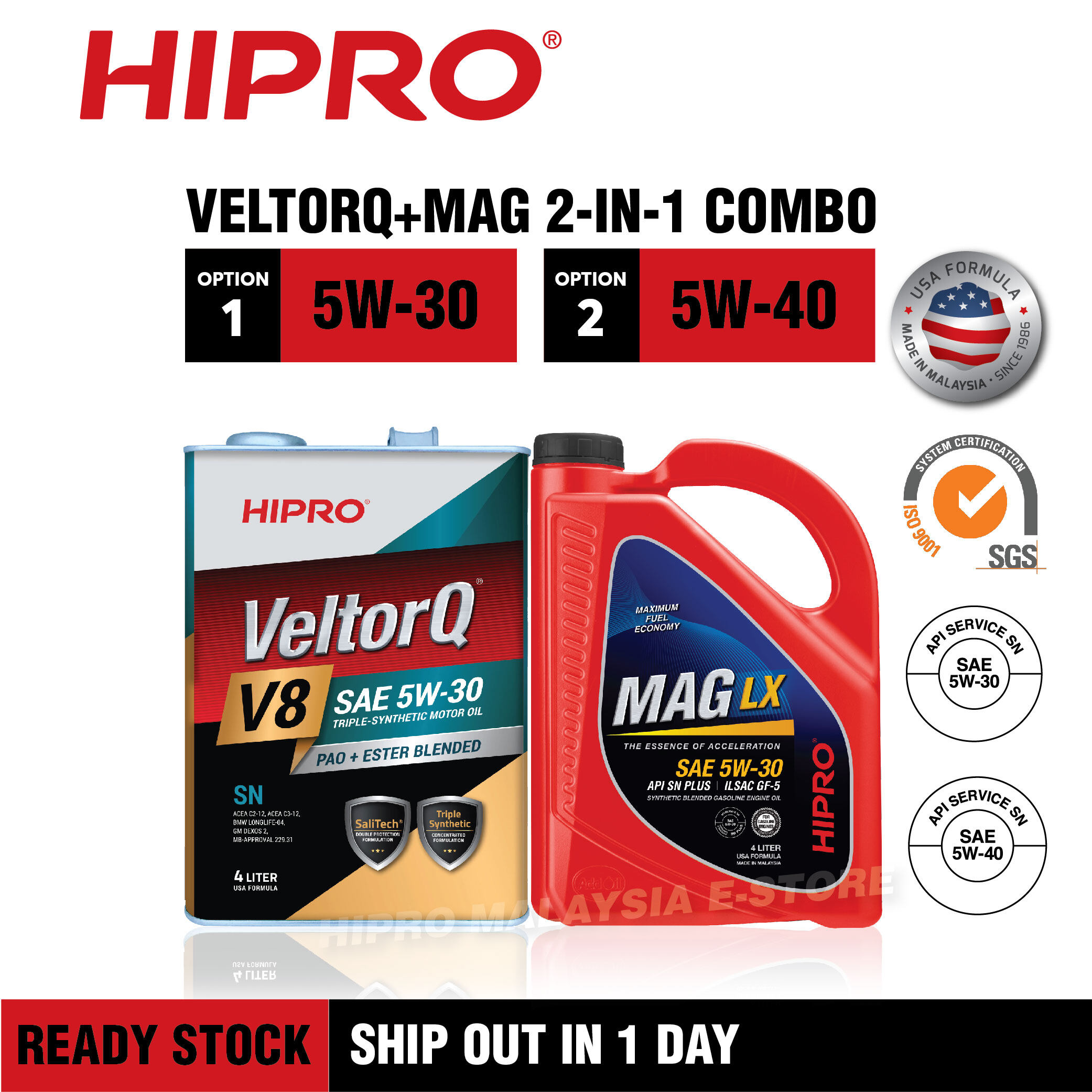 Pack】HIPRO VeltorQ Gold Series+ MAG 5W30 / 5W40 Fully