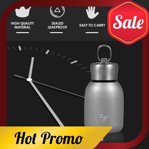 Water Bottle Stainless Steel Matte 300ml Vacuum Insulated Small Water Bottle for Kid Lid with Hook (Silver)