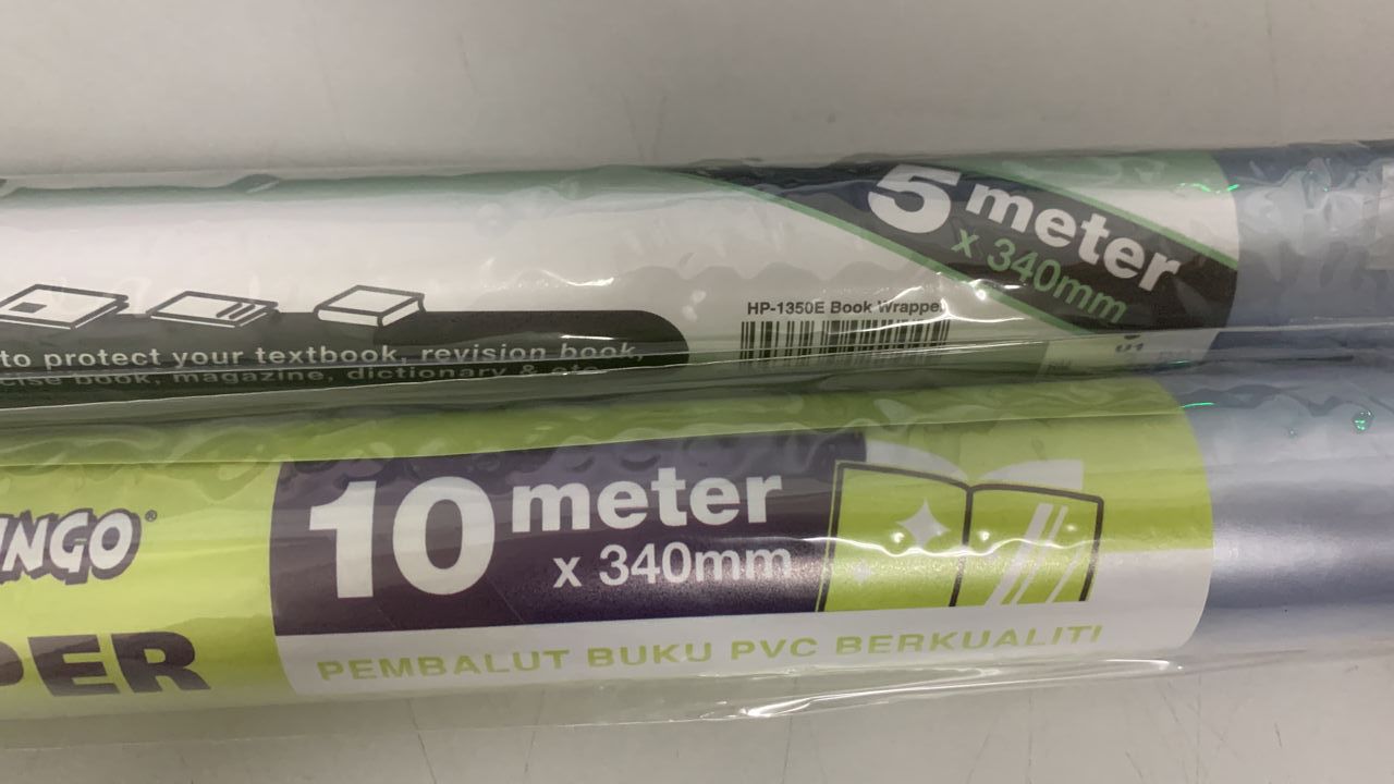 Flamingo Quality Book Wrapper (Clear) 340mm x 10m / 340mm x 5m