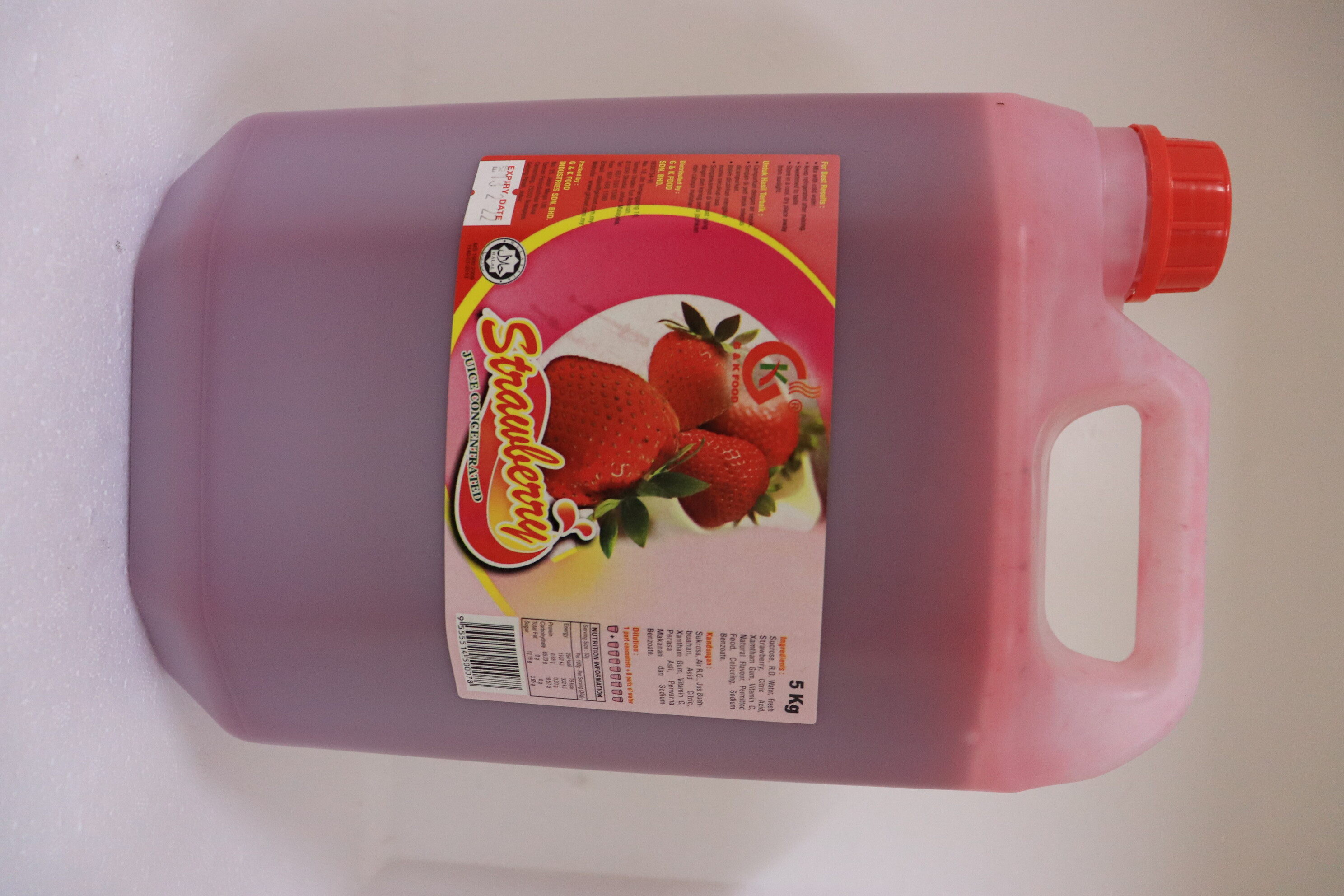 [100 JAKIM HALAL] 5KG Concentrate Strawberry Juice Pink New PGMall